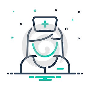 mix icon for Nurse, avatar and sister