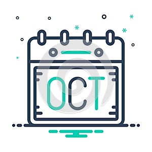 Mix icon for Oct, october and day