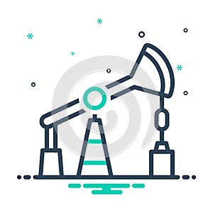 mix icon for Oil Pump, derrick and petrol