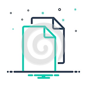 Mix icon for page, simple and paper