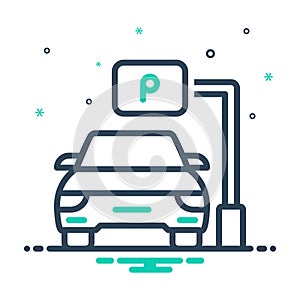 Mix icon for Parking, automobile and haunt