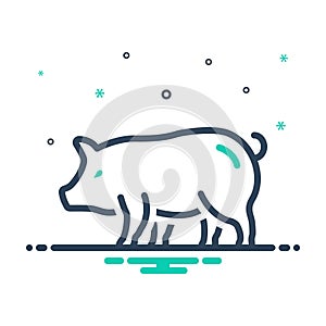 Mix icon for Pig, hog and cattle