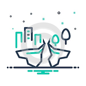 Mix icon for Plate Tectonics, plate and earthquake