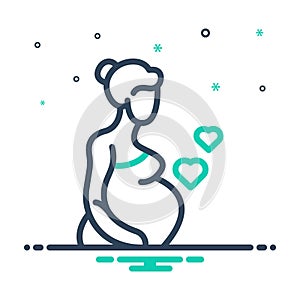 Mix icon for Pregnancy, gestation and woman