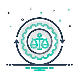 Mix icon for Proceeding, balance and law