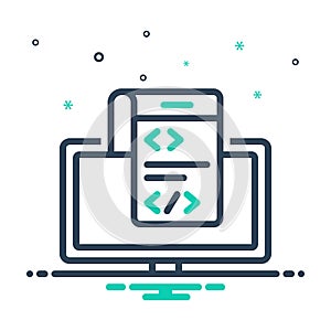 Mix icon for Programming, compute and code