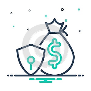 Mix icon for Retain, safe and money