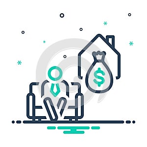Mix icon for Retire, armchair and deposit