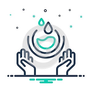 Mix icon for Save Water, natural and protection