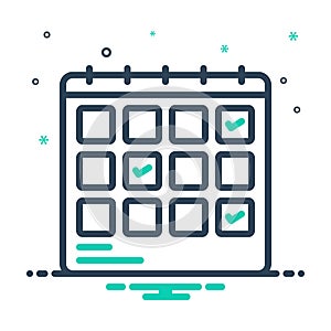 Mix icon for Schedule Planning, planification and project