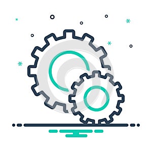 Mix icon for Setting, circle and cog