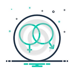 Mix icon for Sex, unisex and heterosexual