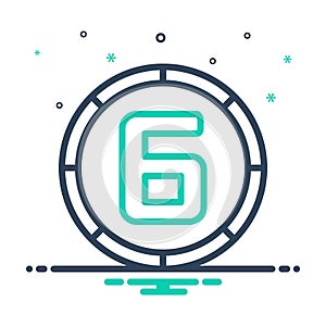 Mix icon for Sixth, number and education