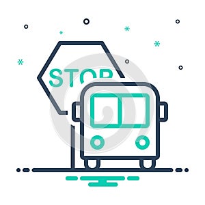 Mix icon for Stops, arrival and bus station