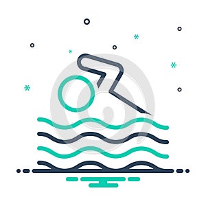 Mix icon for Swimming, natation and swim