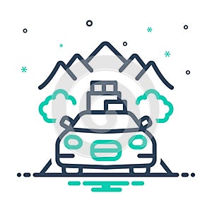 Mix icon for Traveling, freight and mountain