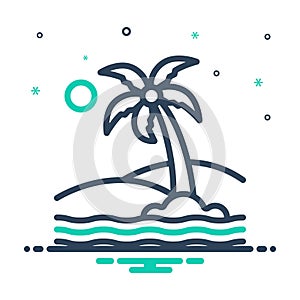 Mix icon for Tropical, tree and beach