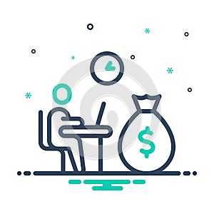 Mix icon for Wages, remuneration and emolument