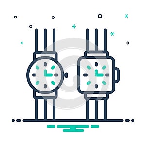 Mix icon for Watches, wrist watch and horologe