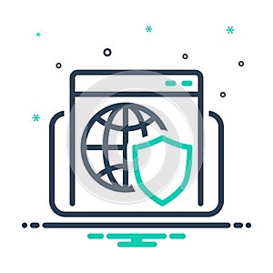 Mix icon for Web Shield, safeguard and protection
