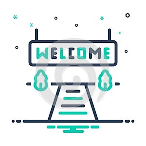 Mix icon for Welcome, greeting and pleasent