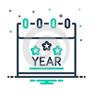 Mix icon for Year, month and calendar