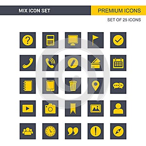 Mix icons set vector