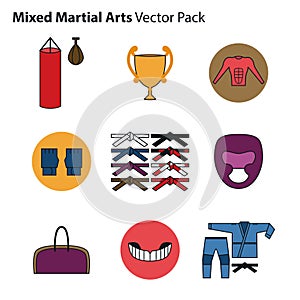 Mix Martial Arts Icons Set.