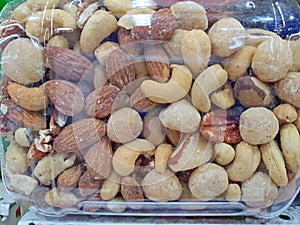 Mix nuts in a bottle