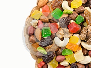 Mix of nuts and dried fruits