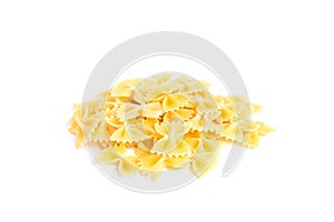 Mix of pasta isolated on white background