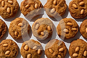 Mix peanut cookies arranged attractively in editorial foodgraphy