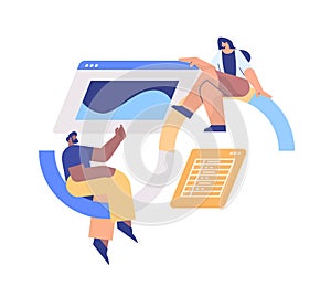 mix race developers creating website ui interface web application development program software optimization