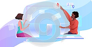 mix race developers team creating website ui interface web application development program software optimization