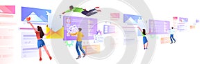 mix race developers team creating website ui web application development program software optimization