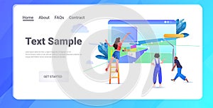 mix race developers team creating website ui web application development program software optimization