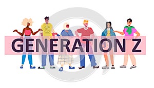 mix race people in trendy clothes standing together generation Z lifestyle concept new modern demography trend