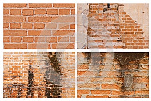 Mix Red bricks wall for Background