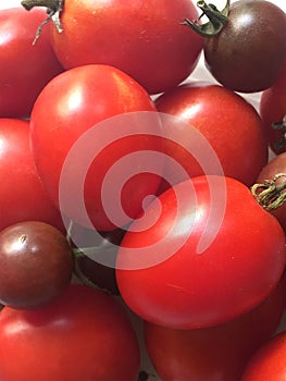 Mix of red tomatoes and black cherry