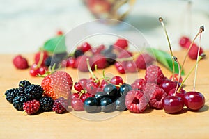 Mix of ripe organic berries