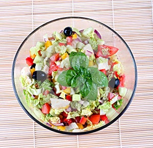 Mix salad in a bowl