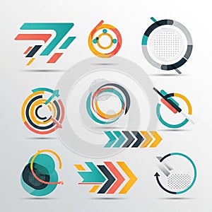 A mix of solid colors with dotted patterns creating a dynamic