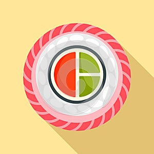 Mix sushi icon, flat style