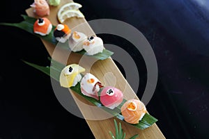 Mix sushi nigiri ball japanese food