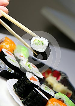 Mix of sushi specialties