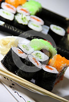 Mix of sushi specialties