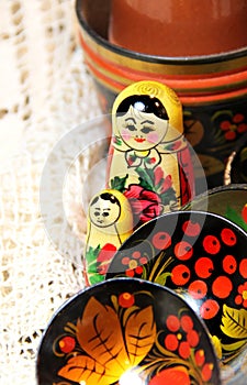 Mix of traditional Russian Souvenirs