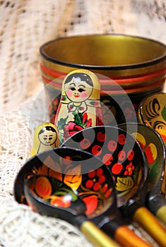 Mix of traditional Russian Souvenirs