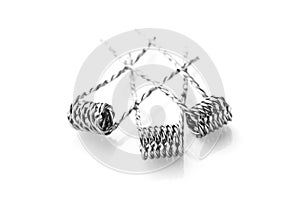 Mix twisted coils for vaping on a white background photo