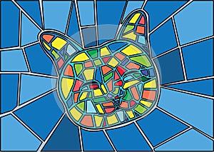Cat stained glass and Multicolored glass